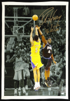 Robert Horry Signed Lakers 24x34 Canvas Poster Inscribed "3 Peat, Big Shot Bob" (Beckett) at PristineAuction.com