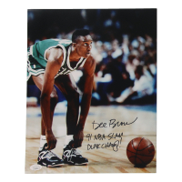 Dee Brown Signed Celtics 11x14 Photo Inscribed "91 NBA Slam Dunk Champ!" (JSA) at PristineAuction.com