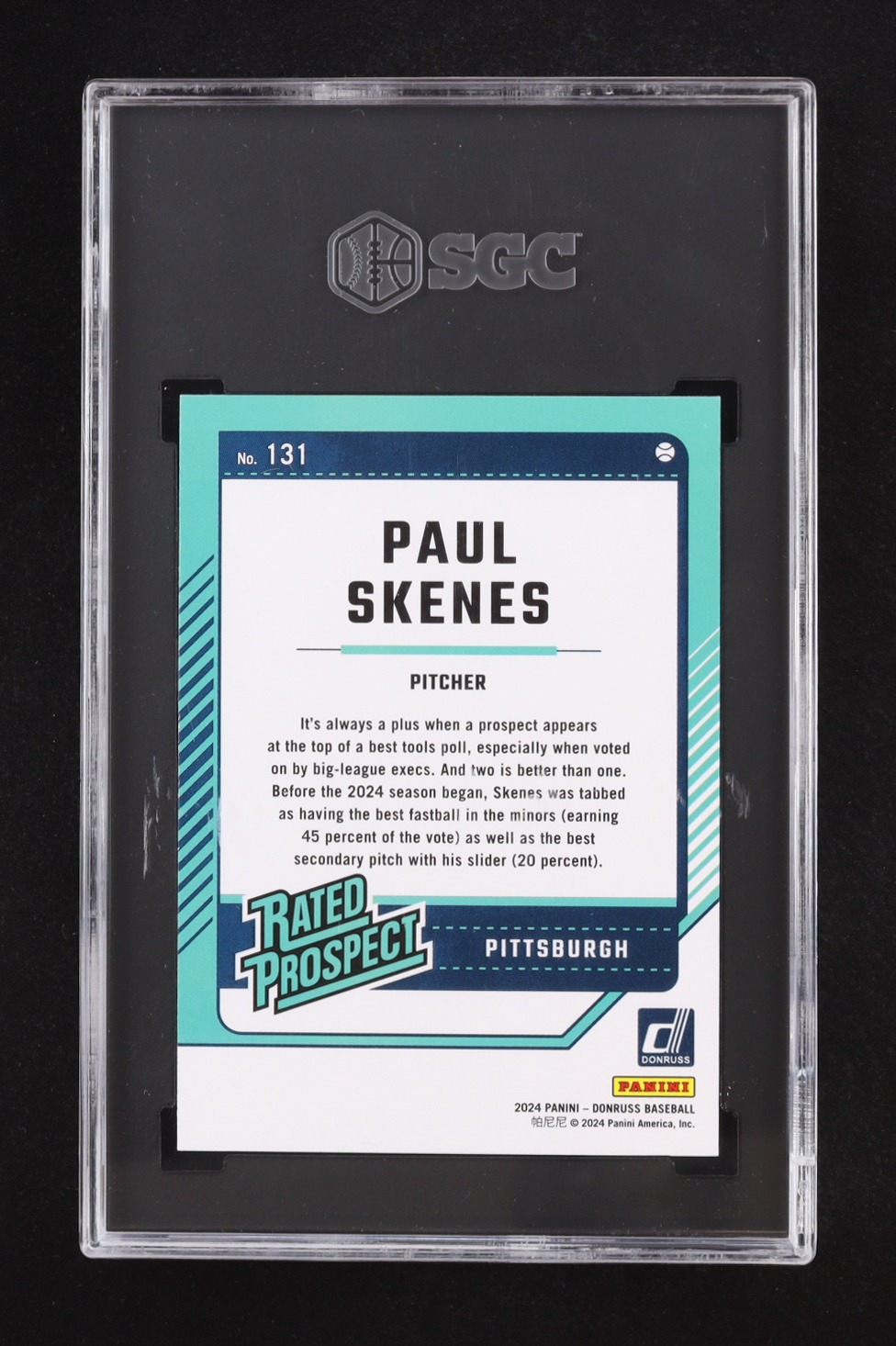 Paul Skenes 2024 Donruss #131 RC (SGC 8.5) at PristineAuction.com Paul Skenes 2024 Donruss #131 RC (SGC 8.5) at PristineAuction.com