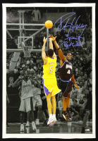 Robert Horry Signed Lakers 24x34 Canvas Poster Inscribed "3 Peat, Big Shot Bob" (Beckett) at PristineAuction.com