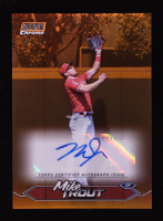 Mike Trout 2024 Stadium Club Chrome Autographs Orange Refractors #SCCAMT #07/10 at PristineAuction.com