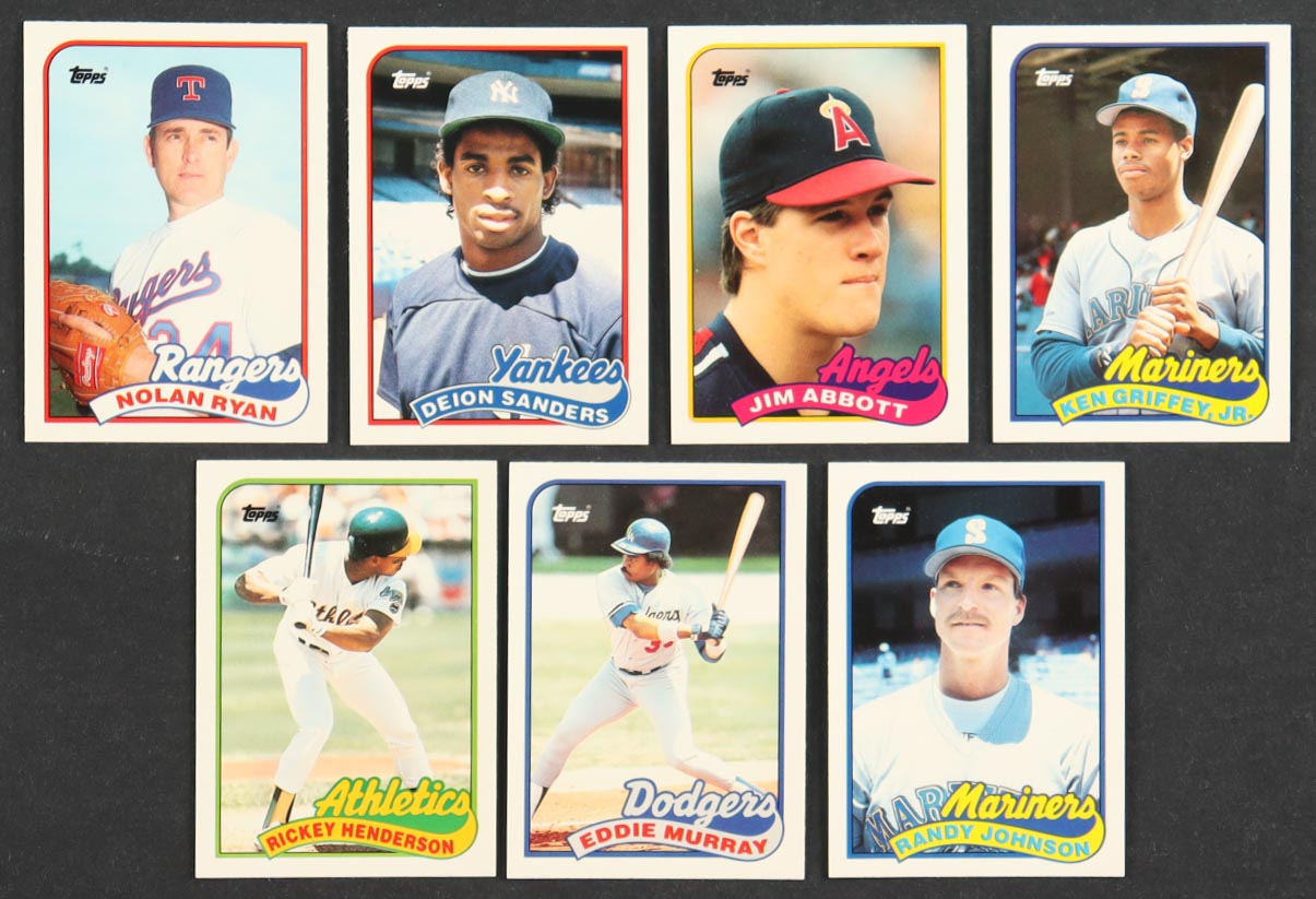 1989 Topps Traded Baseball Complete Set of (132) Cards with Ken Griffey Jr. #41T RC, Randy Johnson #57T, Deion Sanders #110T, Nolan Ryan #106T at PristineAuction.com 1989 Topps Traded Baseball Complete Set of (132) Cards with Ken Griffey Jr. #41T RC, Randy Johnson #57T, Deion Sanders #110T, Nolan Ryan #106T at PristineAuction.com