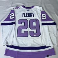 Marc-Andre Fleury Signed LE Wild Adidas Authentic Jersey Inscribed "Flower" (Fanatics) at PristineAuction.com