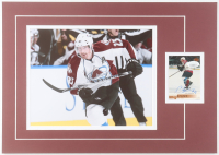 Milan Hejduk Signed Avalanche 12x17 Custom Matted 2000-01 Upper Deck #43 Trading Card Display (JSA) at PristineAuction.com