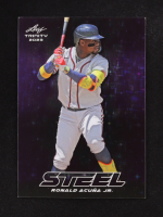 Ronald Acuna Jr. 2023 Leaf Trinity Mega Box Steel Stars and Dots Purple #S64 #31/49 at PristineAuction.com