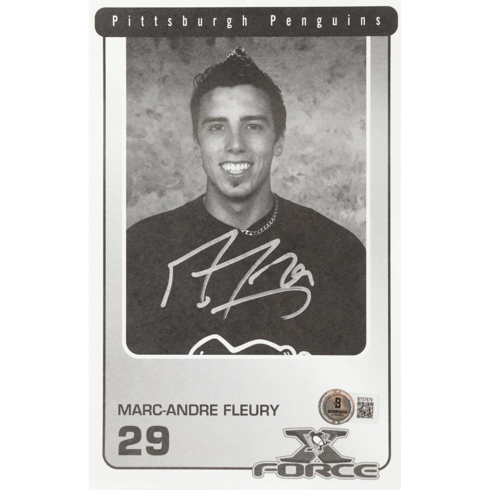 Marc-Andre Fleury Signed Penguins 5x8 Photo (Beckett) at PristineAuction.com