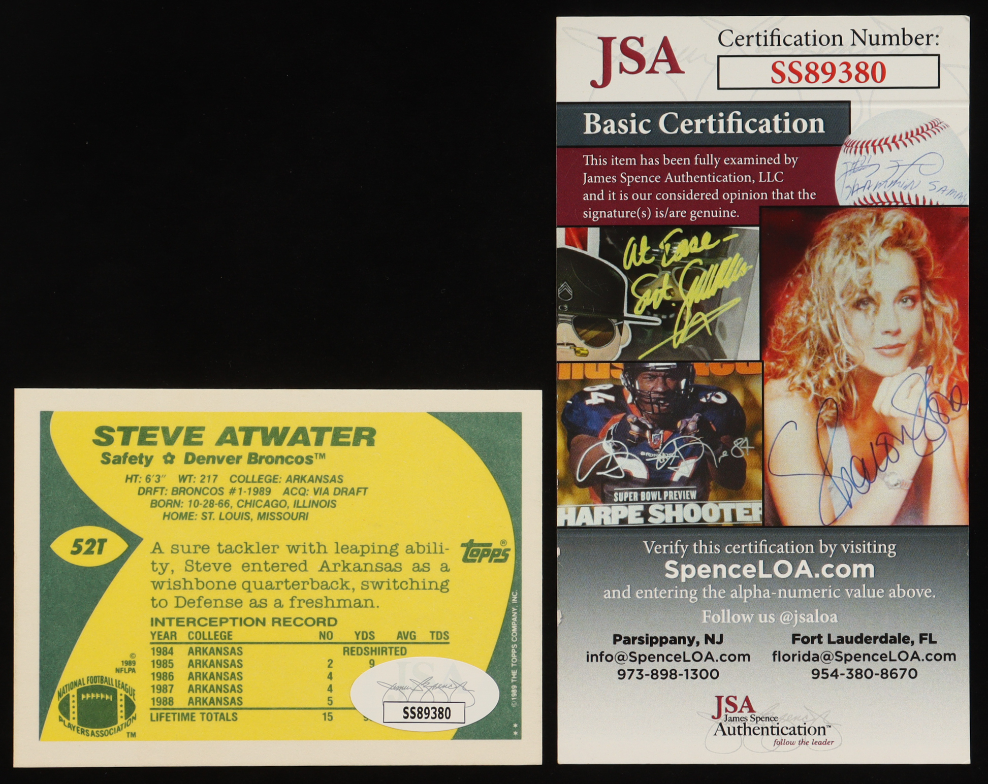 Steve Atwater Signed 1989 Topps Traded #52T RC "2 Lombardis XXXII XXXIII" (JSA) at PristineAuction.com Steve Atwater Signed 1989 Topps Traded #52T RC "2 Lombardis XXXII XXXIII" (JSA) at PristineAuction.com