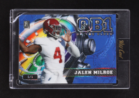 Jalen Milroe 2024 Wild Card QB1 On The Clock Prismatic Rainbow Blue #OCWBLJM1 RC #1/1 at PristineAuction.com