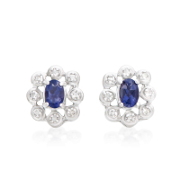 0.94 CTW Iolite & Diamond Rhodium Designer Earrings | Estimated Retail Value $1,219 (AMG) at PristineAuction.com