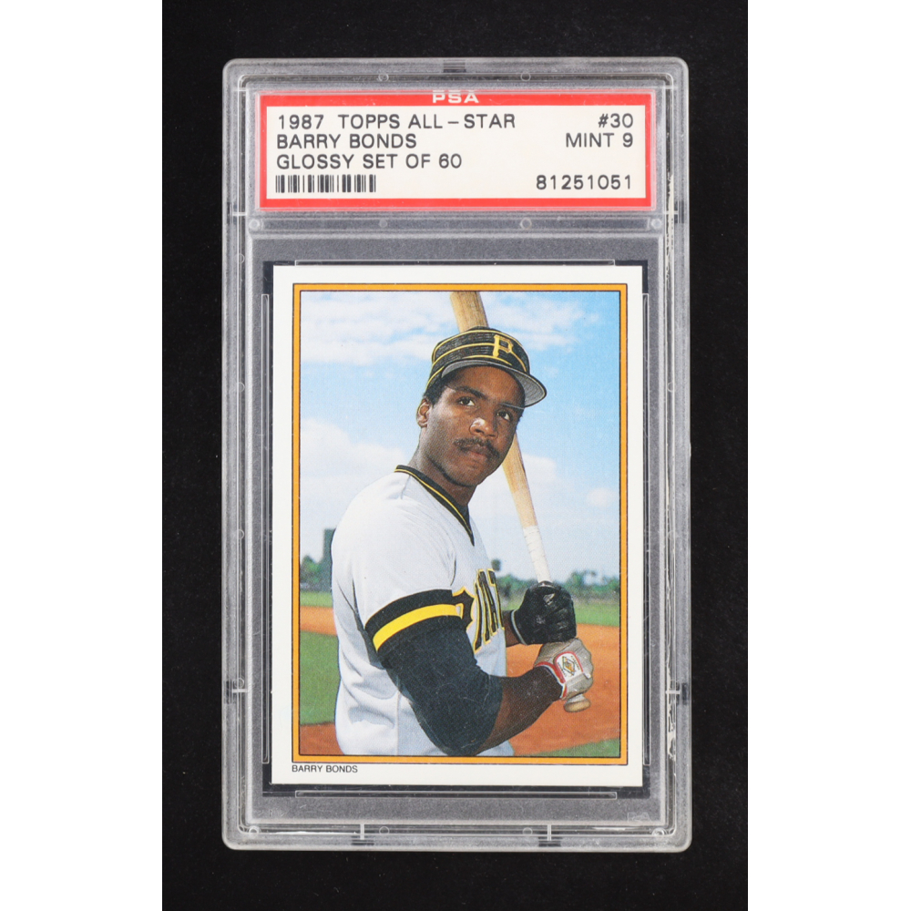 Barry Bonds 1987 Topps All Star Glossy Set of 60 #30 RC (PSA 9) at PristineAuction.com