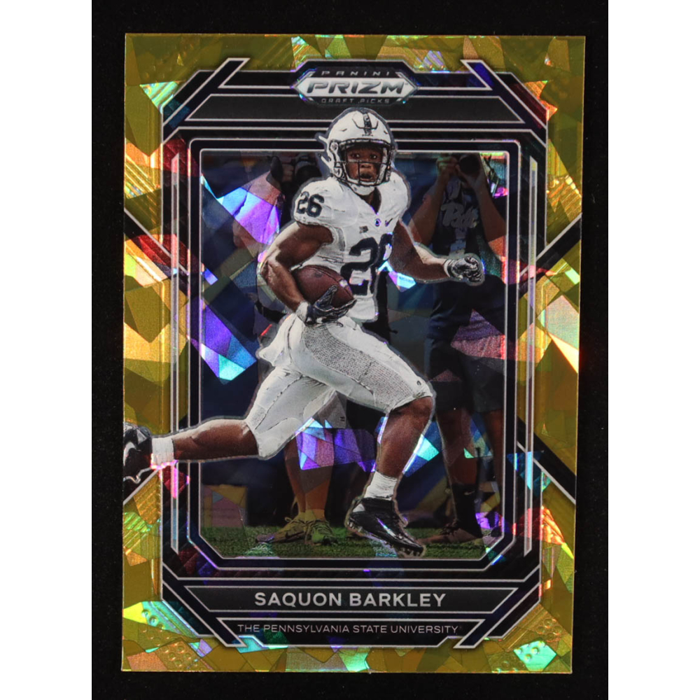 Saquon Barkley 2023 Panini Prizm Draft Picks Prizms Gold Ice #87 at PristineAuction.com