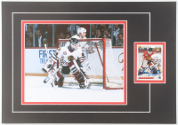 Dominik Hasek Signed Blackhawks 12x17 Custom Matted 1991-92 Upper Deck #335 RC Trading Card Display (JSA) at PristineAuction.com