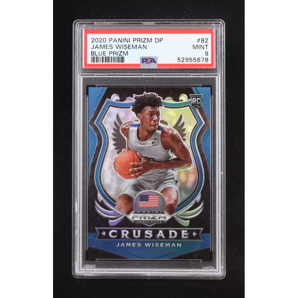 James Wiseman 2020 Panini DP Crusade Blue Prizm #82 RC #100/199 (PSA 9) at PristineAuction.com
