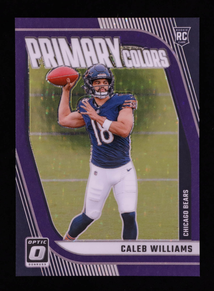 Caleb Williams 2024 Donruss Optic Rookie Primary Colors Purple Stars #1 RC #19/25