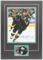 Mike Modano Signed Stars 12x17 Custom Matted Photo Display with 2000-01 Pacific Aurora #5B Trading Card (JSA) at PristineAuction.com