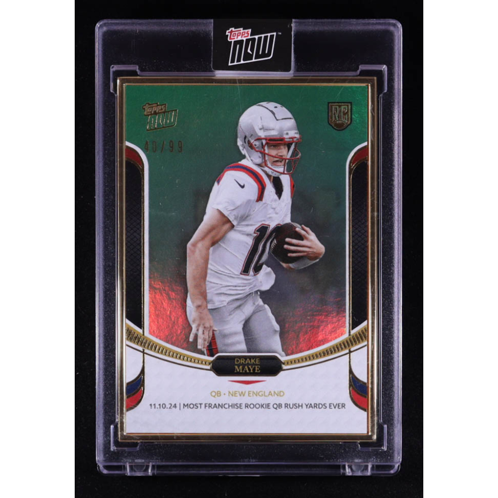 Drake Maye 2024 Topps Now Rookie Campaign Quarterbacks Green #13 #40/99 RC at PristineAuction.com