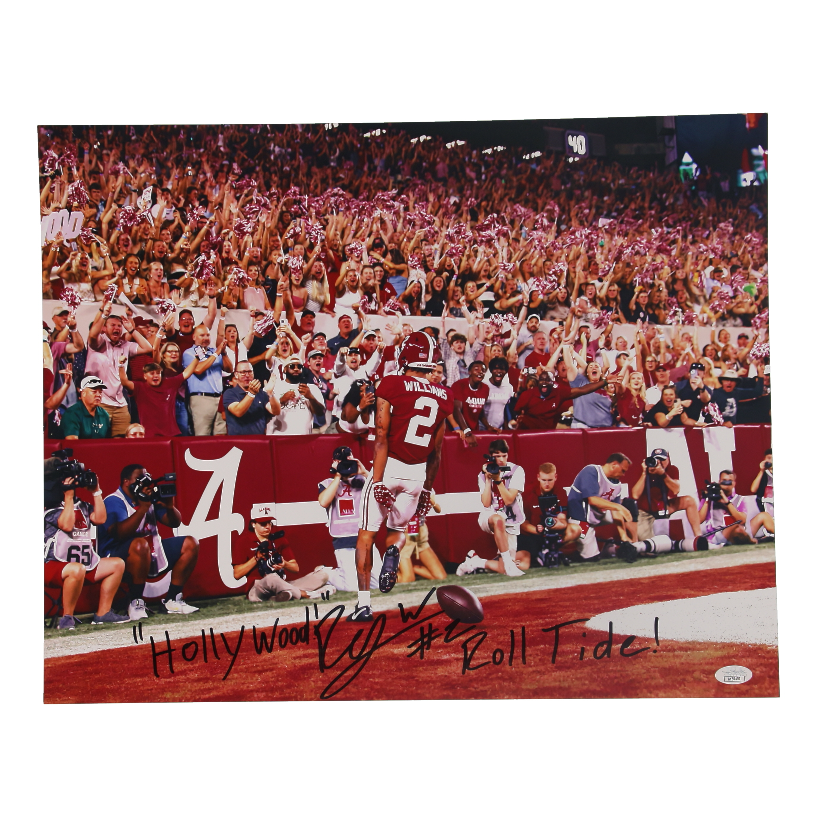 Ryan Williams Signed Alabama Crimson Tide 16x20 Photo Inscribed "Roll Tide! / Hollywood" (JSA) at PristineAuction.com Ryan Williams Signed Alabama Crimson Tide 16x20 Photo Inscribed "Roll Tide! / Hollywood" (JSA) at PristineAuction.com