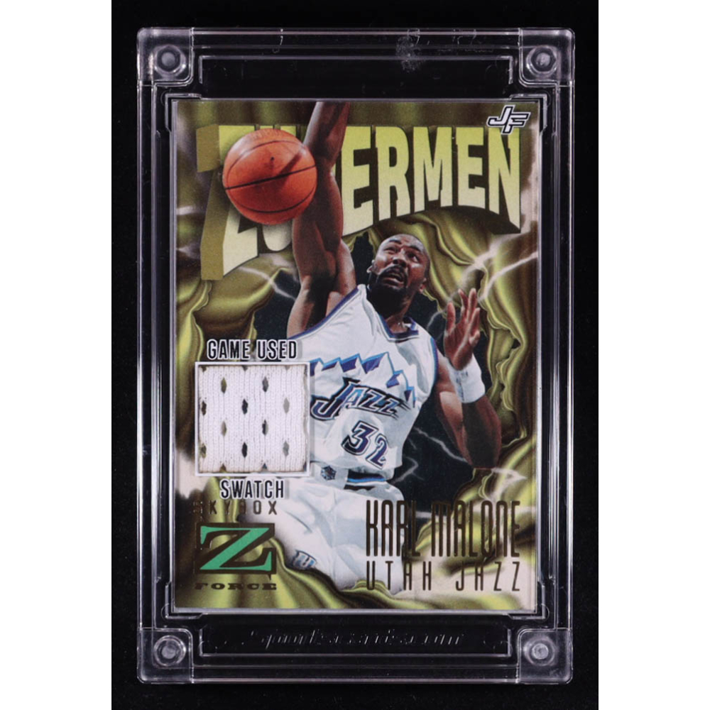 Karl Malone 2022-23 Jersey Fusion Game-Used Swatch #KM96 at PristineAuction.com