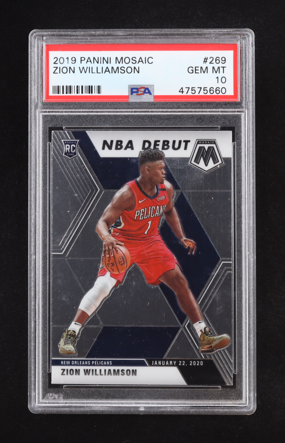 Zion Williamson 2019 Panini Mosaic Debut #269 RC (PSA 10) at PristineAuction.com Zion Williamson 2019 Panini Mosaic Debut #269 RC (PSA 10) at PristineAuction.com