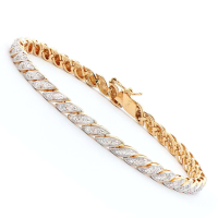 0.21 CTW Natural Diamonds 18K Gold Plated Designer Bracelet | Estimated Value $2,129 (AMG) at PristineAuction.com