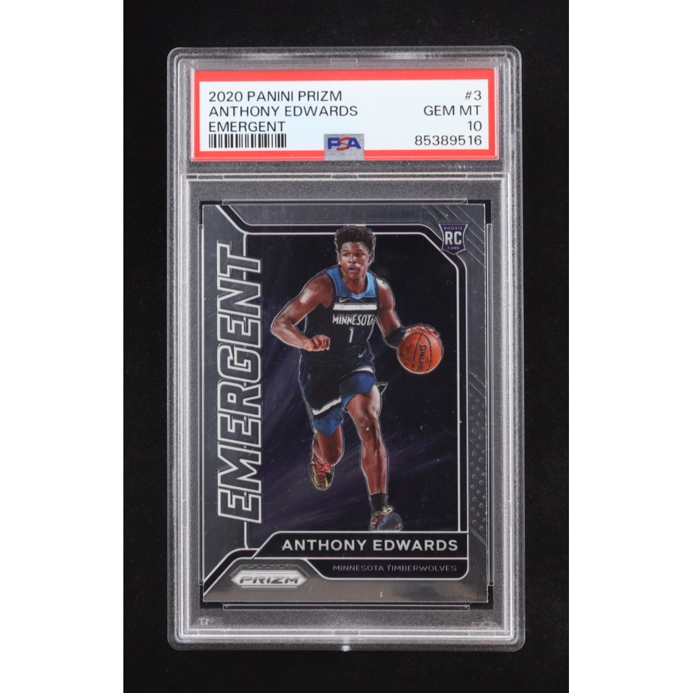 Anthony Edwards 2020 Panini Prizm Emergent #3 RC (PSA 10) at PristineAuction.com