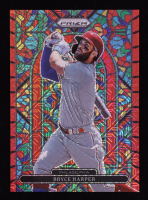 Bryce Harper 2022 Panini Prizm Stained Glass Prizms Red Mojo #4 #93/149 at PristineAuction.com