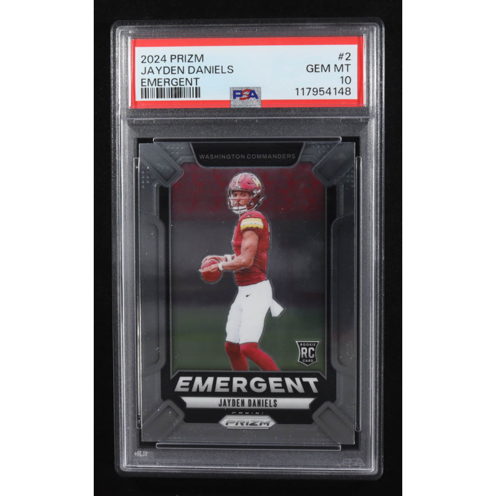 Jayden Daniels 2024 Prizm Emergent #2 RC (PSA 10) at PristineAuction.com