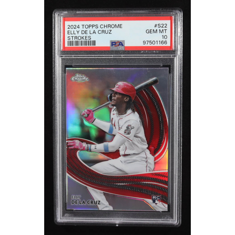 Elly De La Cruz 2024 Topps Chrome Strokes #S22 RC (PSA 10) at PristineAuction.com
