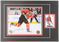 Marian Hossa Signed Blackhawks 12x17 Custom Matted Photo Display with 2013-14 Upper Deck SP Authentic #109 Trading Card (JSA) at PristineAuction.com
