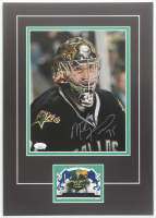 Marty Turco Signed Stars 12x17 Custom Matted Photo Display with 2002-03 Crown Royale Blue #31 Trading Card (JSA) at PristineAuction.com