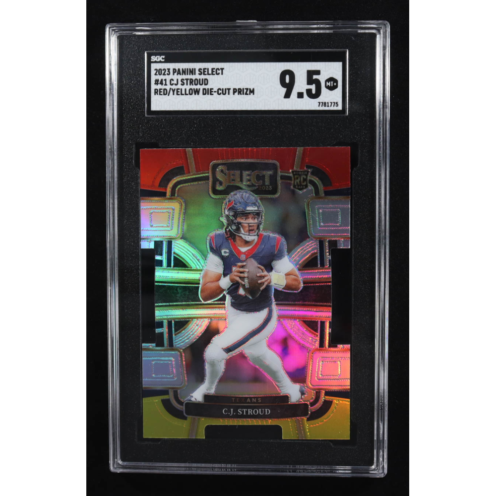 CJ Stroud 2023 Select Prizm Red and Yellow Die Cut #41 RC (SGC 9.5) at PristineAuction.com