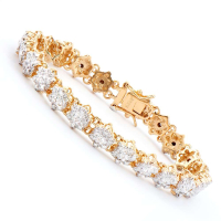 0.23 CTW Natural Diamonds 18K Gold Plated Designer Bracelet | Estimated Value $2,049 (AMG) at PristineAuction.com