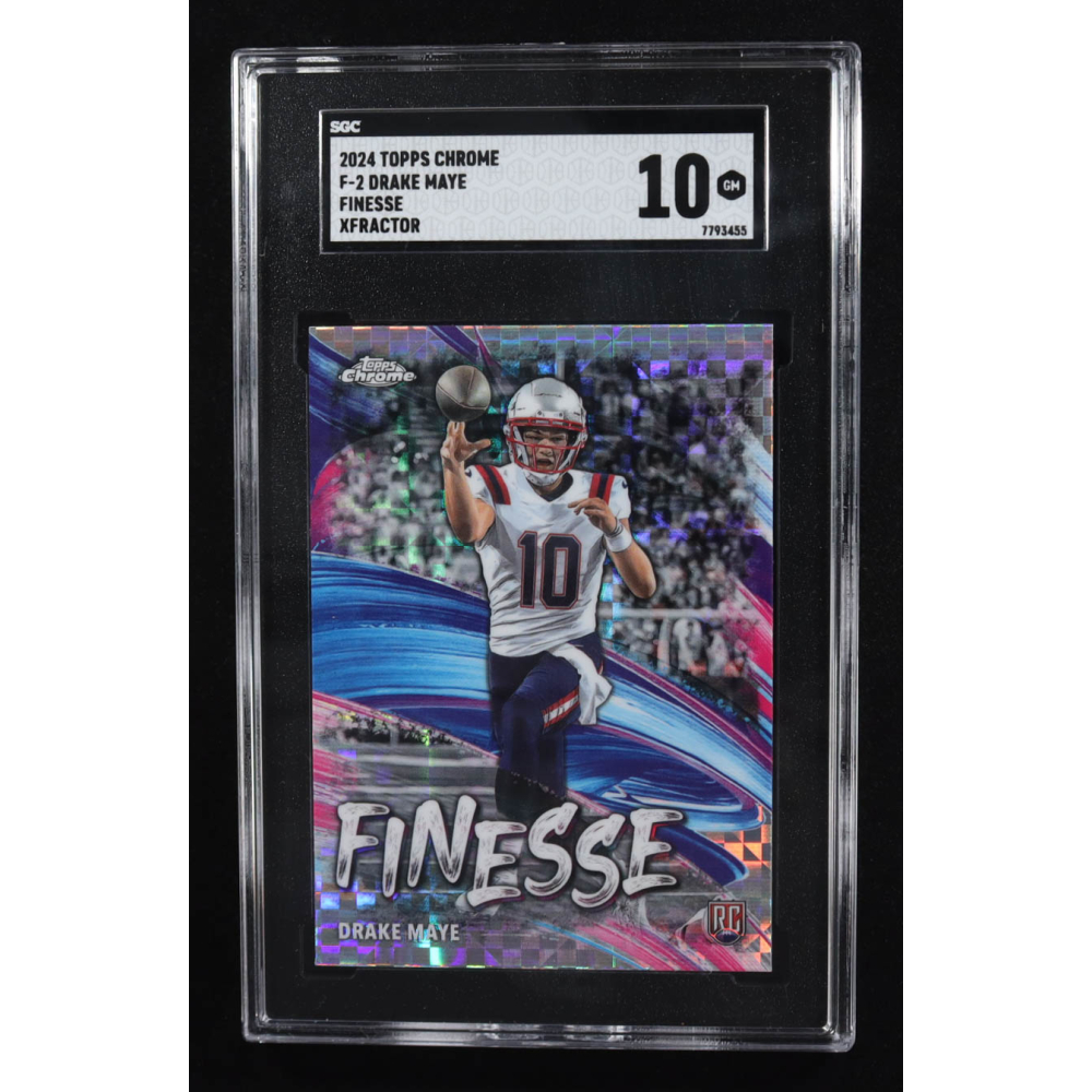 Drake Maye 2024 Topps Chrome Finesse Xfractors #F2 RC (SGC 10) at PristineAuction.com