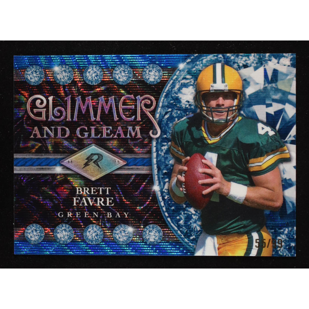 Brett Favre 2024 Topps Resurgence Glimmer and Gleam Blue Surge #GG4 #55/99 at PristineAuction.com Brett Favre 2024 Topps Resurgence Glimmer and Gleam Blue Surge #GG4 #55/99 at PristineAuction.com