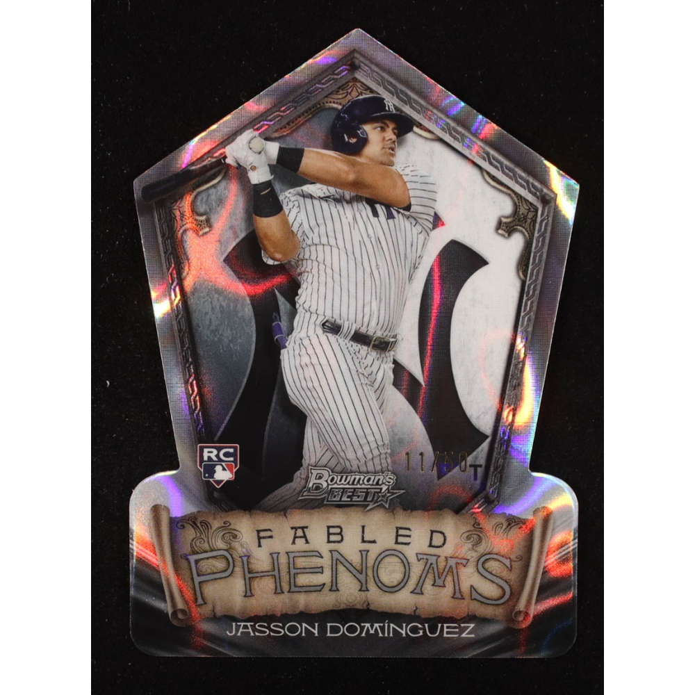 Jasson Dominguez 2024 Bowman's Best Fabled Phenoms Lava Refractors #FP22 RC #11/50 at PristineAuction.com Jasson Dominguez 2024 Bowman's Best Fabled Phenoms Lava Refractors #FP22 RC #11/50 at PristineAuction.com