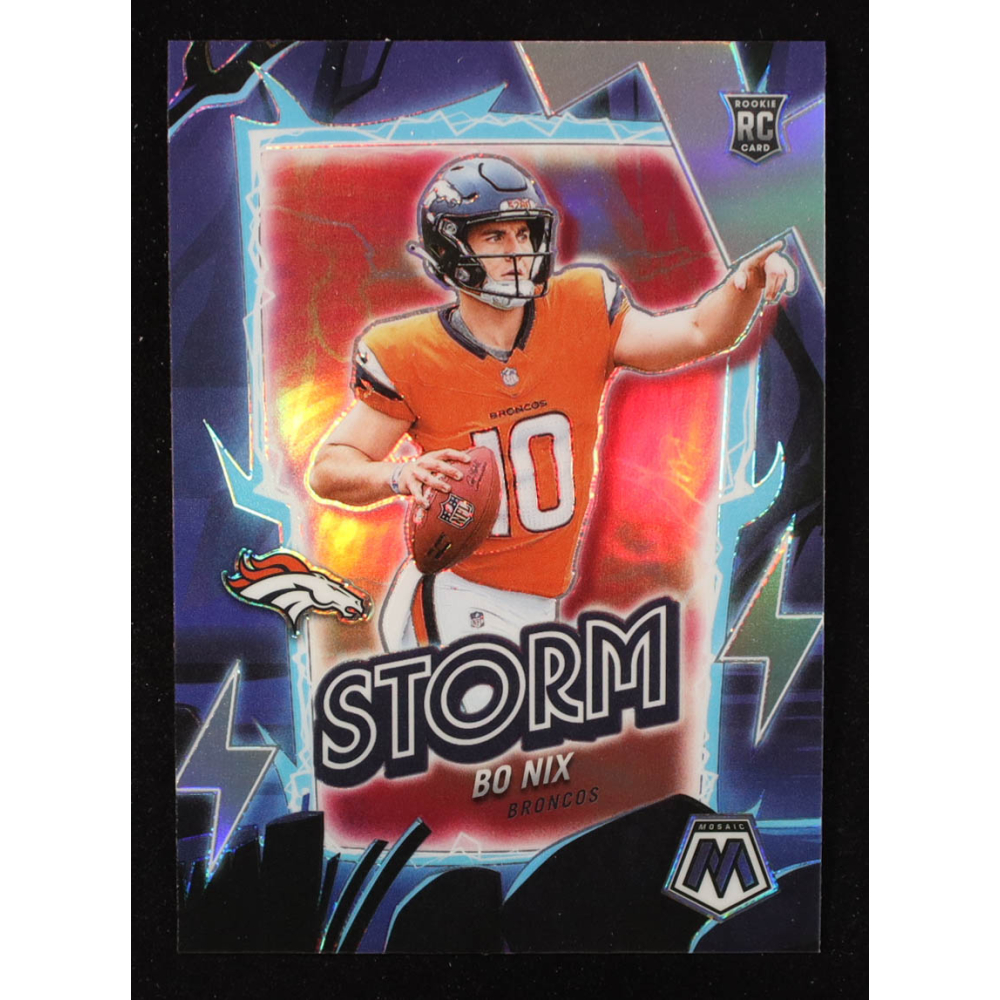 Bo Nix 2024 Panini Mosaic Storm Mosaic #13 RC at PristineAuction.com