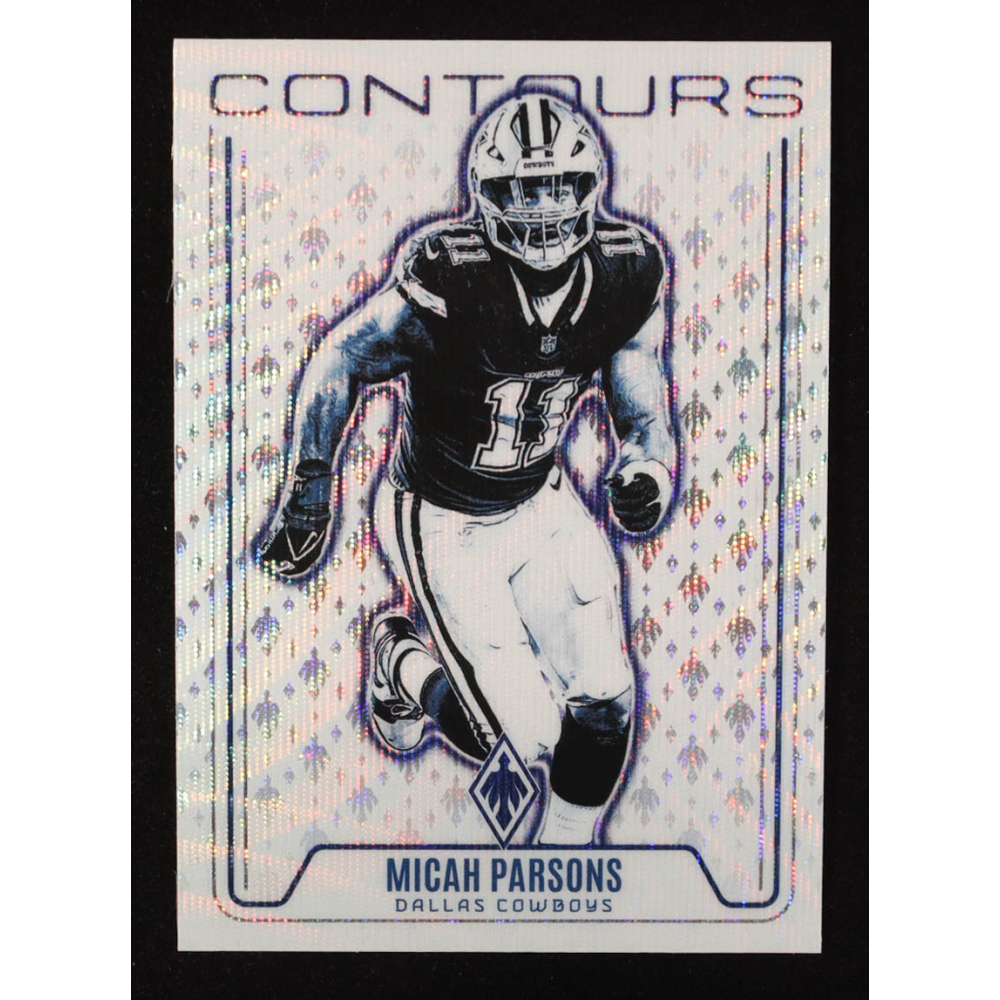 Micah Parsons 2024 Panini Phoenix Contours White Shimmer #2 at PristineAuction.com