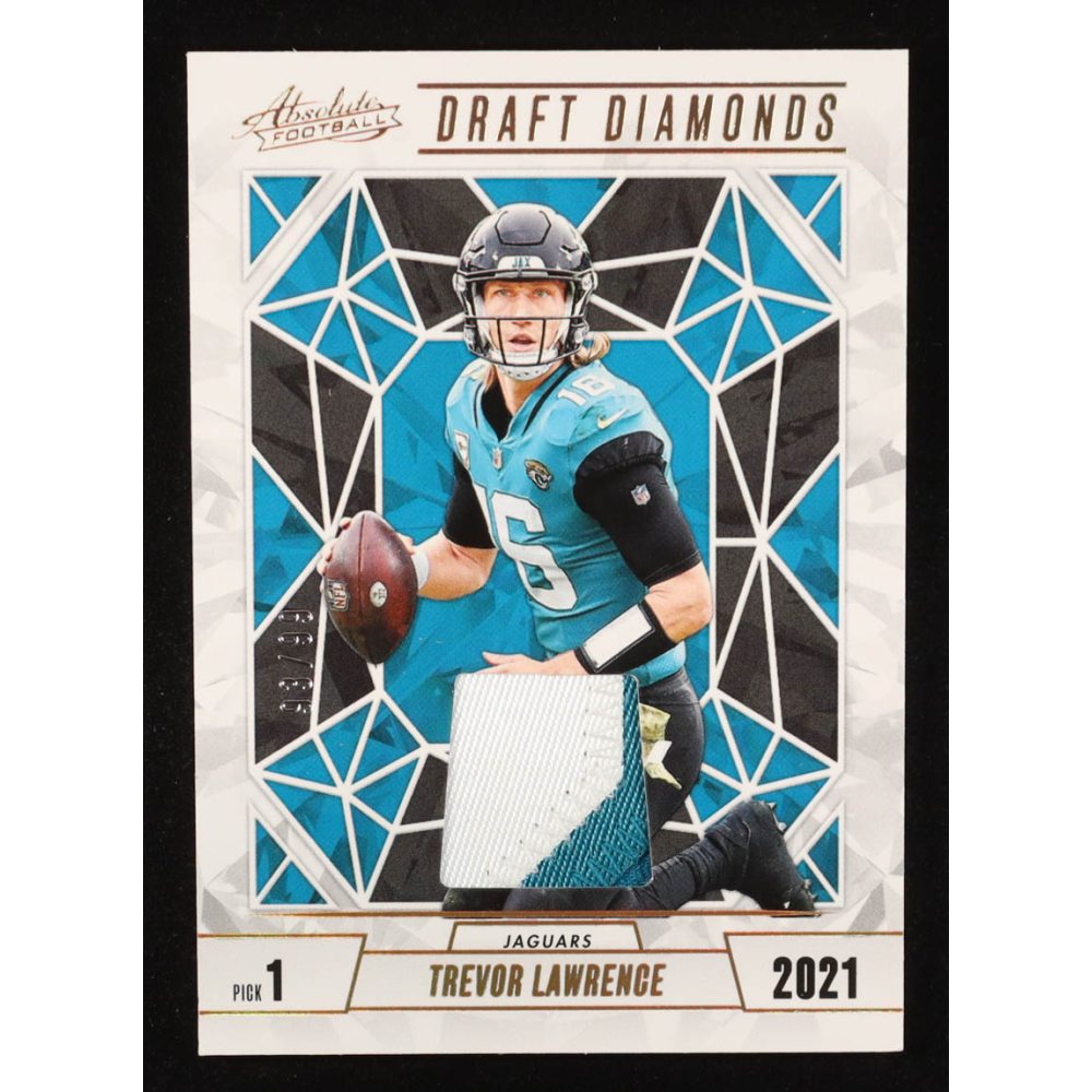 Trevor Lawrence 2024 Absolute Draft Diamonds Jerseys Gold #14 #93/99 at PristineAuction.com