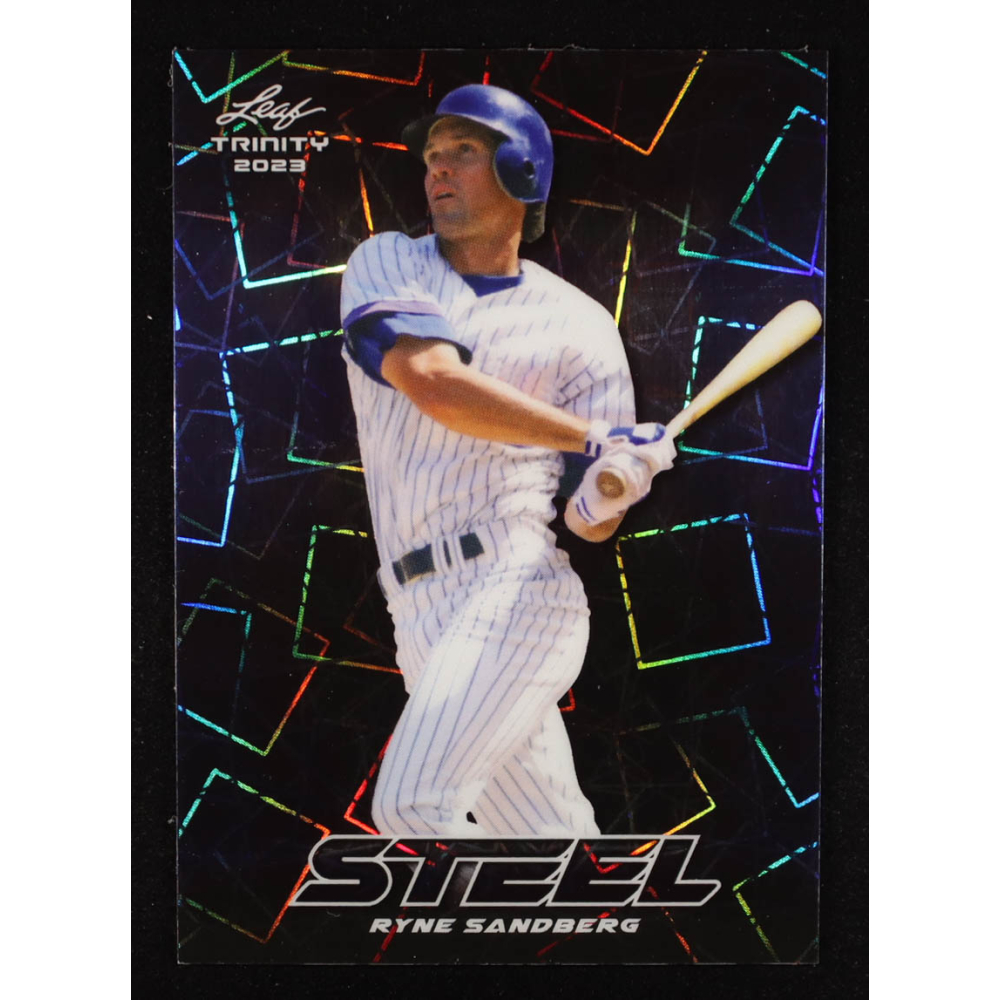 Ryne Sandberg 2023 Leaf Trinity Mega Box Steel Lazer Orange #S65 #42/99 at PristineAuction.com