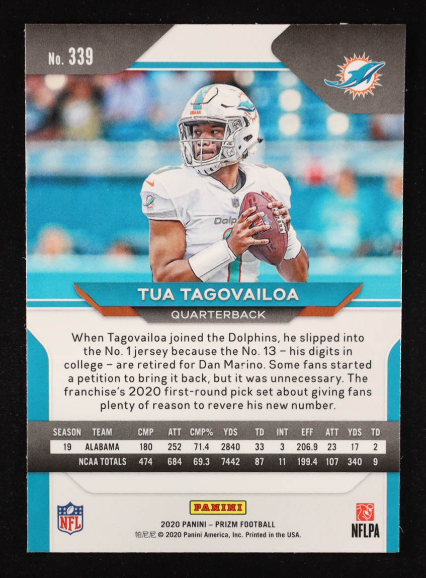 Tua Tagovailoa 2020 Panini Prizm #339 RC at PristineAuction.com Tua Tagovailoa 2020 Panini Prizm #339 RC at PristineAuction.com