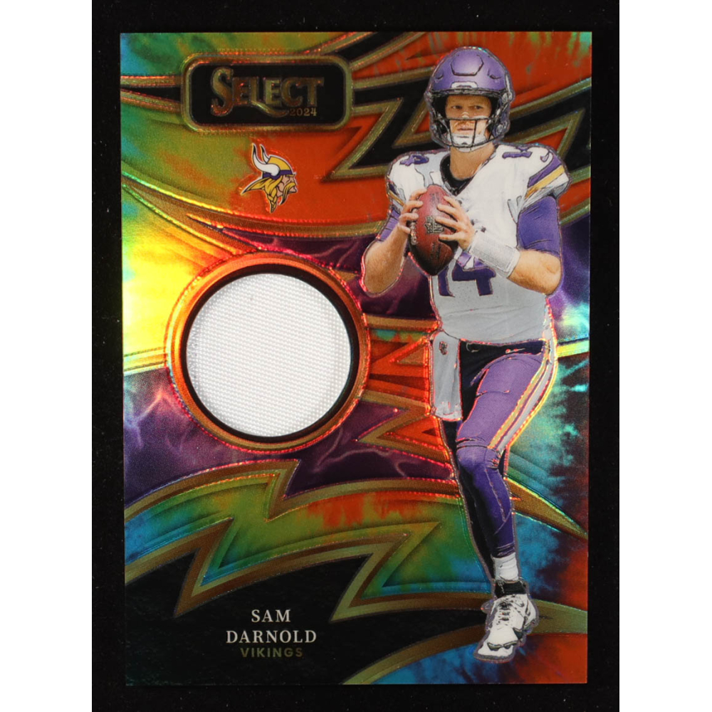 Sam Darnold 2024 Select Sparks Materials Prizm Tie Dye #52 #6/25 at PristineAuction.com