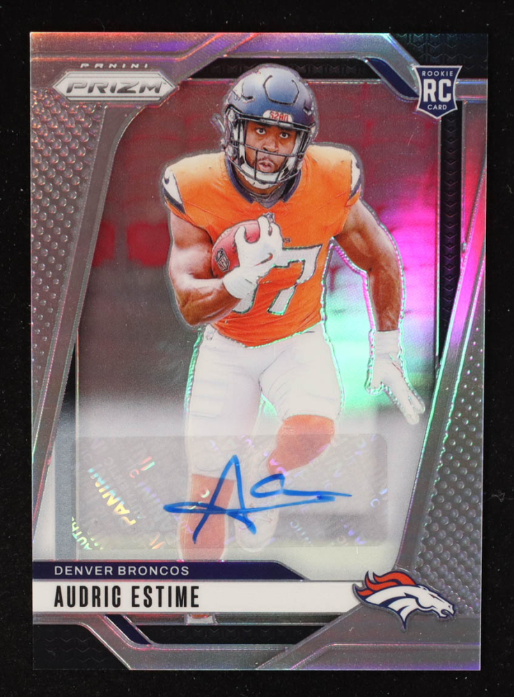 Audric Estime 2024 Panini Prizm Silver Autographs #306 RC
