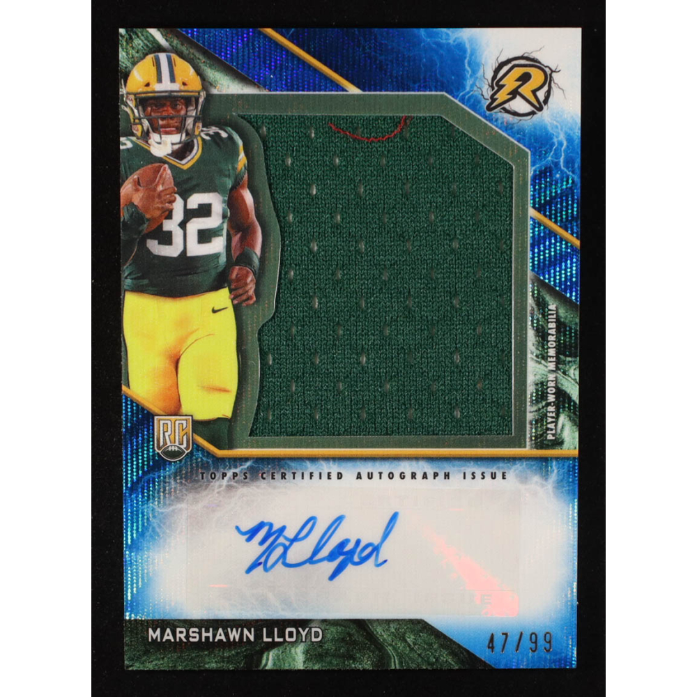 MarShawn Lloyd 2024 Topps Resurgence Resurgence Rookie Patch Autographs Blue Surge #RPAML #47/99 at PristineAuction.com