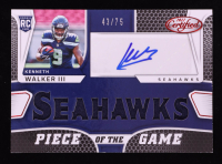 Kenneth Walker III 2022 Certified Piece of the Game Signatures Red #22 RC #43/75 at PristineAuction.com