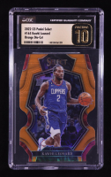 Kawhi Leonard 2022-23 Select Prizms Orange Die Cut #165 #28/65 (CGC 10 | Pristine Black Label) at PristineAuction.com