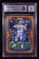Justin Herbert Signed 2020 Panini Prizm Prizms Orange Lazer #325 RC (BGS | Autograph Graded BGS 10) at PristineAuction.com