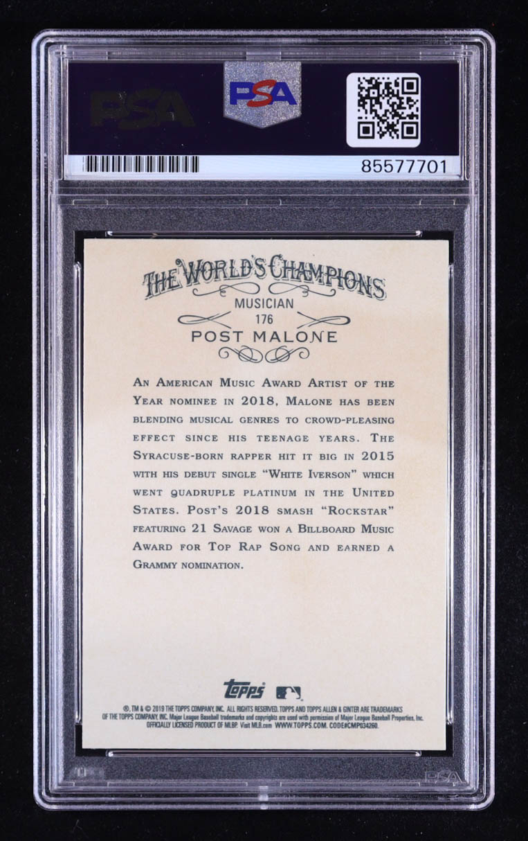 Post Malone Signed 2019 Topps Allen and Ginter #176 (PSA) at PristineAuction.com Post Malone Signed 2019 Topps Allen and Ginter #176 (PSA) at PristineAuction.com