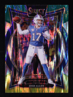 Josh Allen 2024 Select Prizm Green and Yellow Shock #34 RC at PristineAuction.com