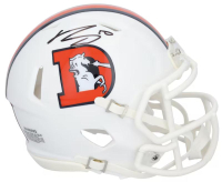Bo Nix Signed Broncos Throwback Alternate Speed Mini Helmet (Fanatics) at PristineAuction.com