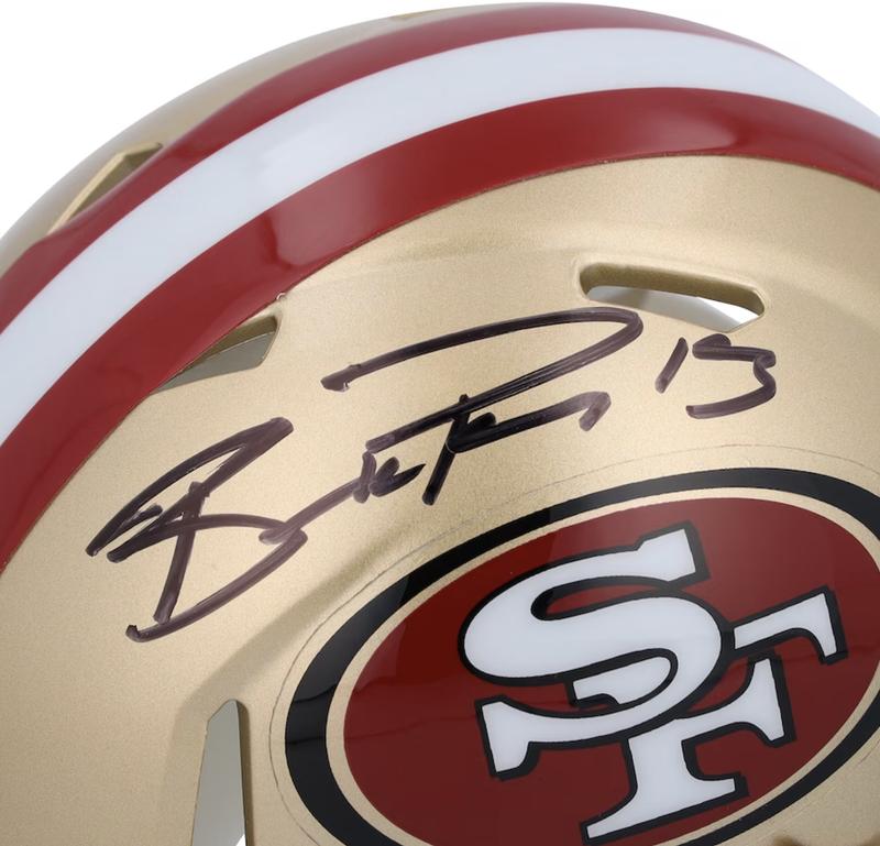 Brock Purdy Signed 49ers Speed Mini Helmet (Fanatics) at PristineAuction.com Brock Purdy Signed 49ers Speed Mini Helmet (Fanatics) at PristineAuction.com